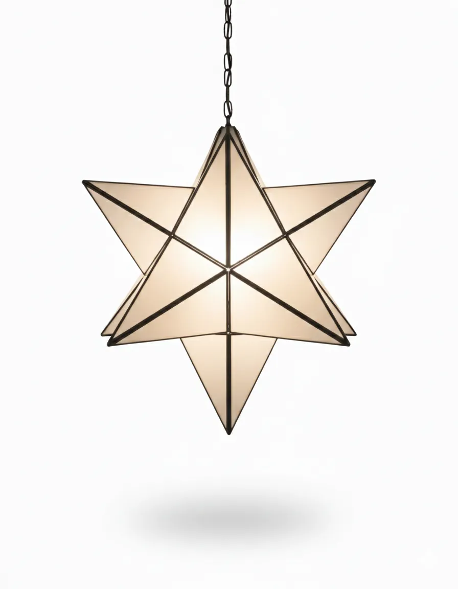Farol Estrella 2124, lámpara granadina artesanal de Hijos de Estévez, acabado negro, vidrio mate