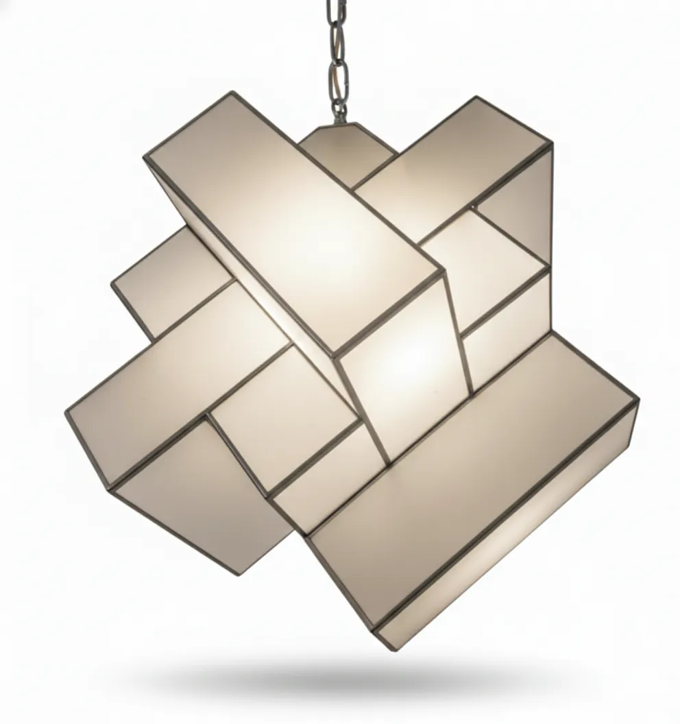 Farol cuadrado 2626, lámpara granadina artesanal de Hijos de Estévez, acabado plata, vidrio mate